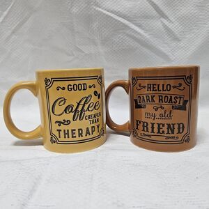 Coffee Mug Set Cheaper Than Therapy Hello Dark Roast Old Friend Dat’l Do It DDI